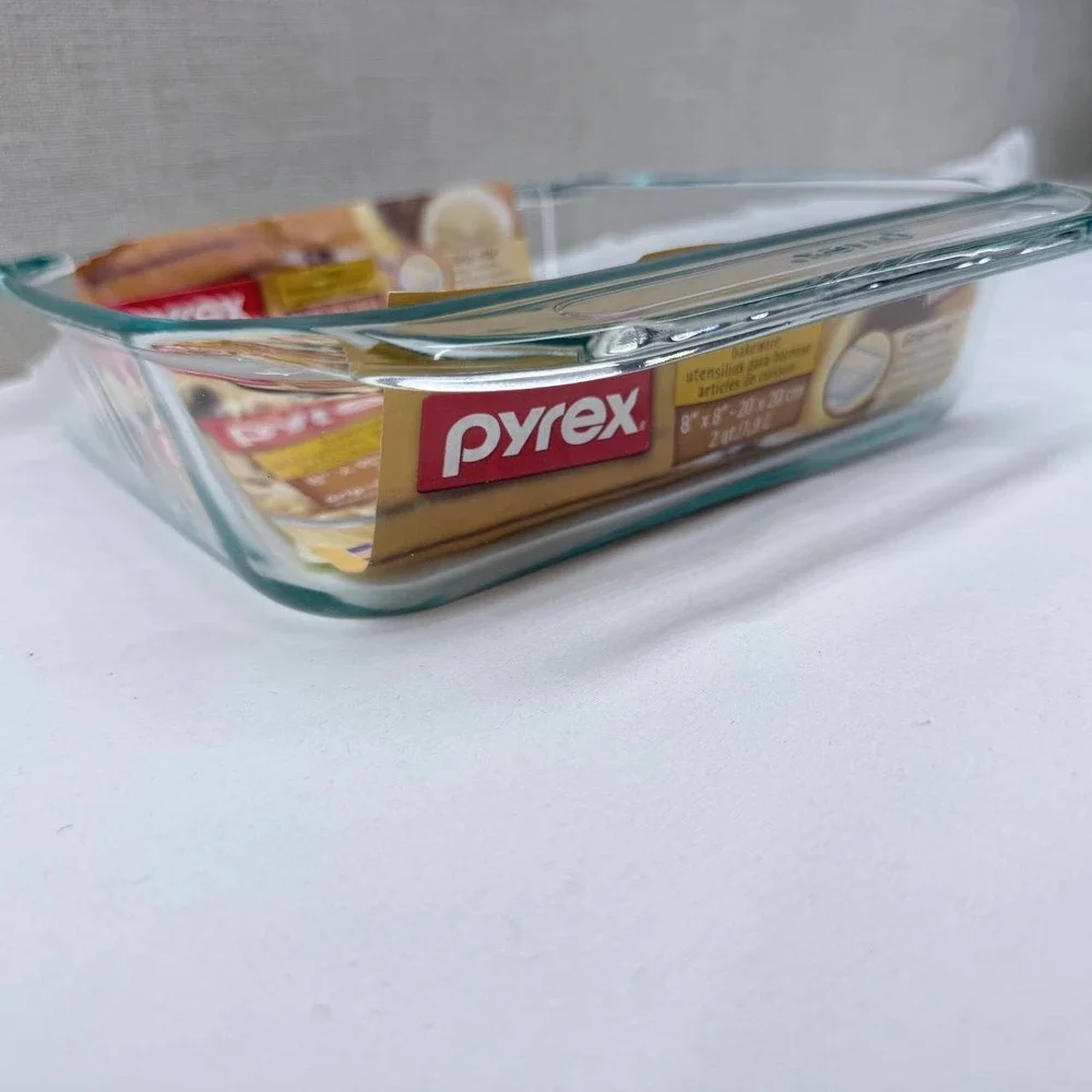 Pyrex Grip-Rite 8x8 Glass Baking Dish 2 Quart Square Clear Casserole Pan New